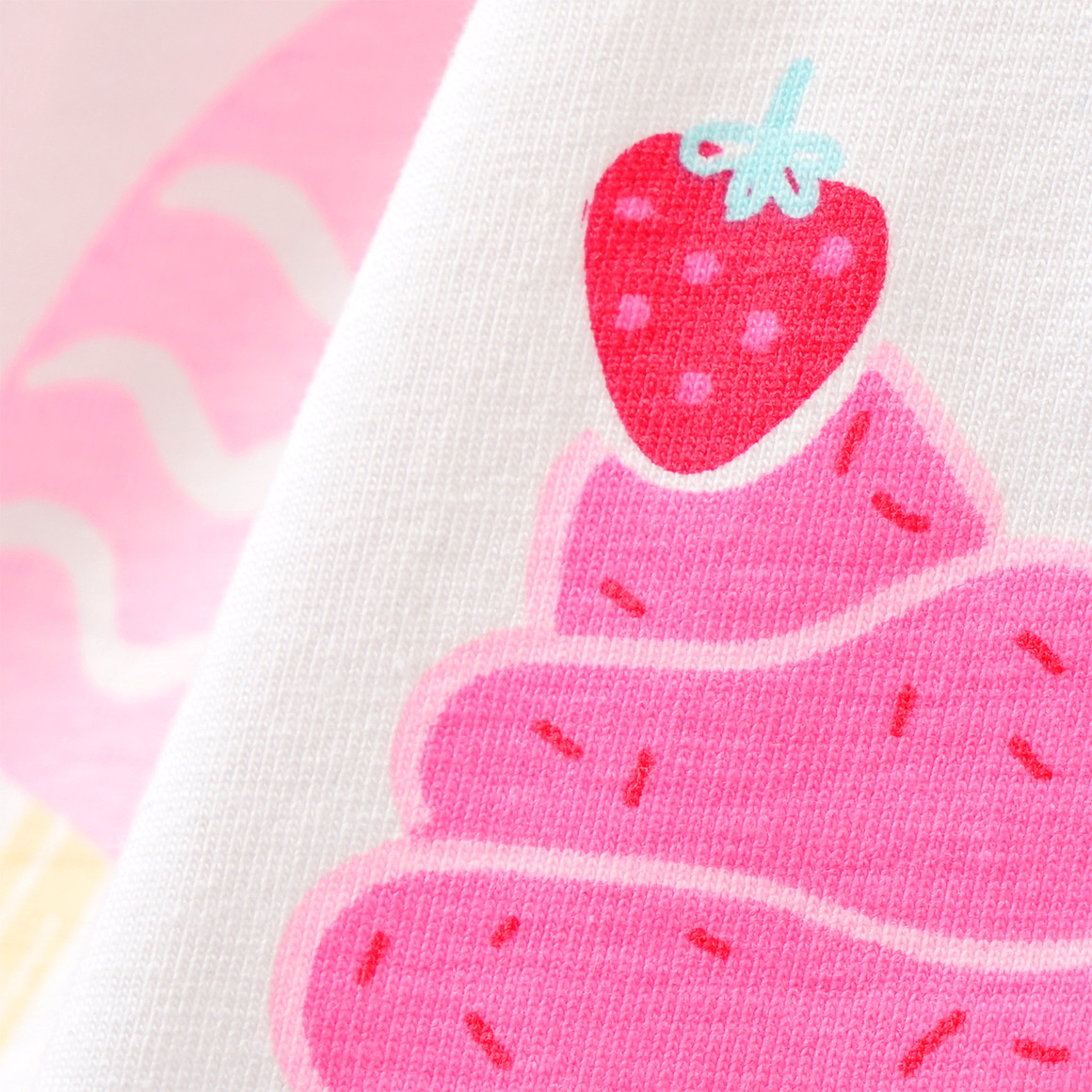 Famy 3 Mädchen Tops mit bunten Motiven weiss / rosa / hellblau