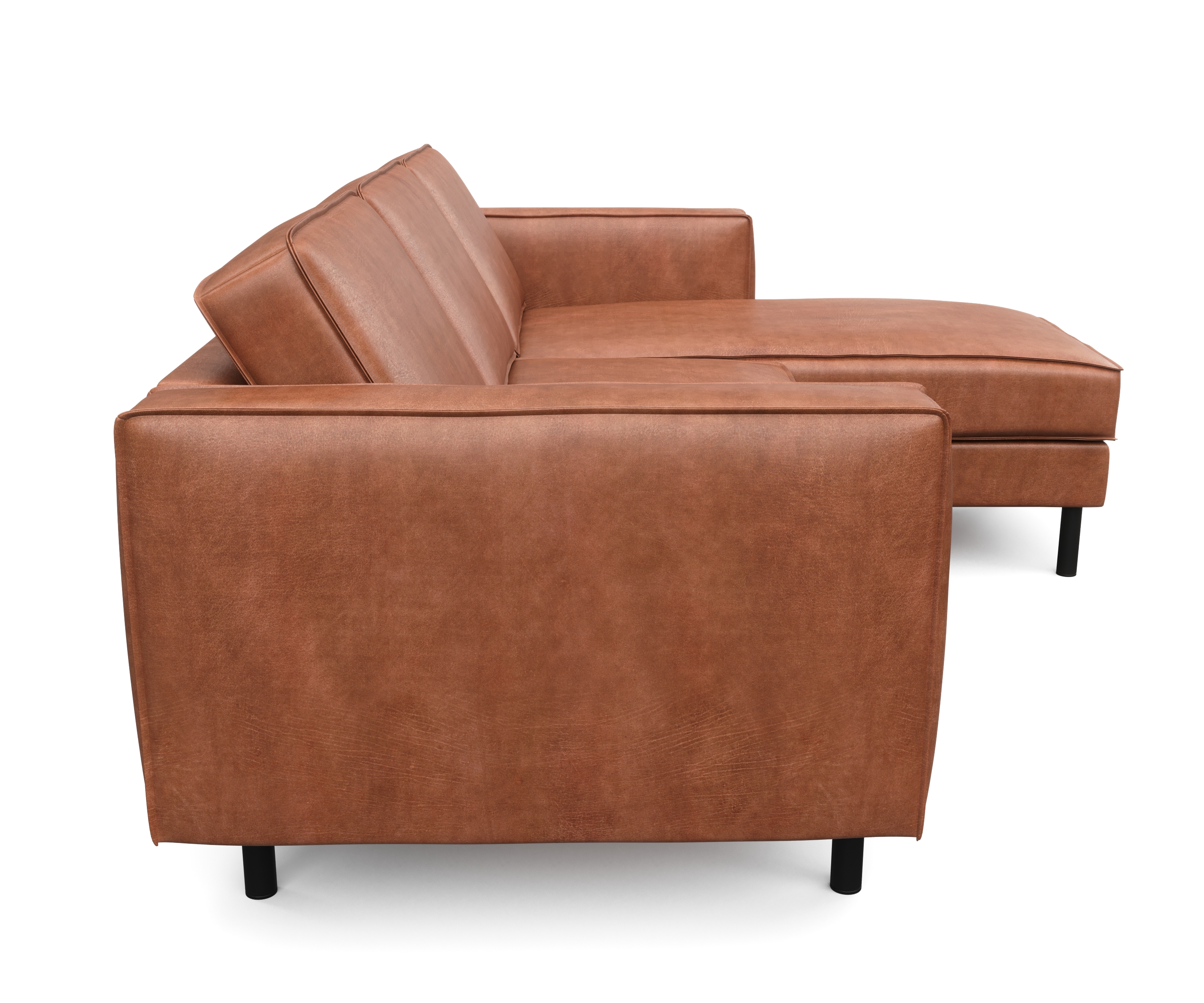 Ecksofa Leder DUKE rechts braun
