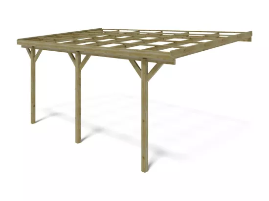 Carport, abri de voiture 3x5,24 m - 15 m2 - adossé  - CAR7-2 - ALTANKA