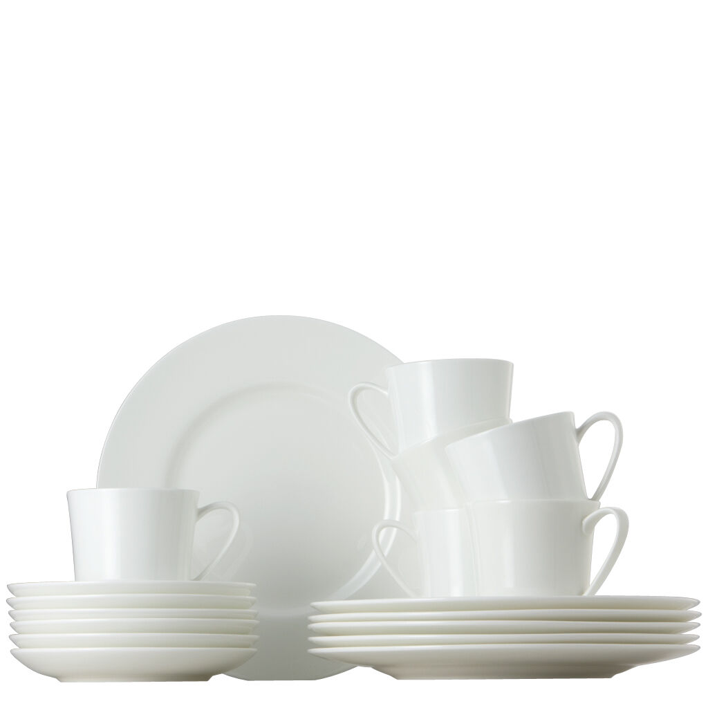 Jade Bone China Weiss Kaffeeset 18-tlg.