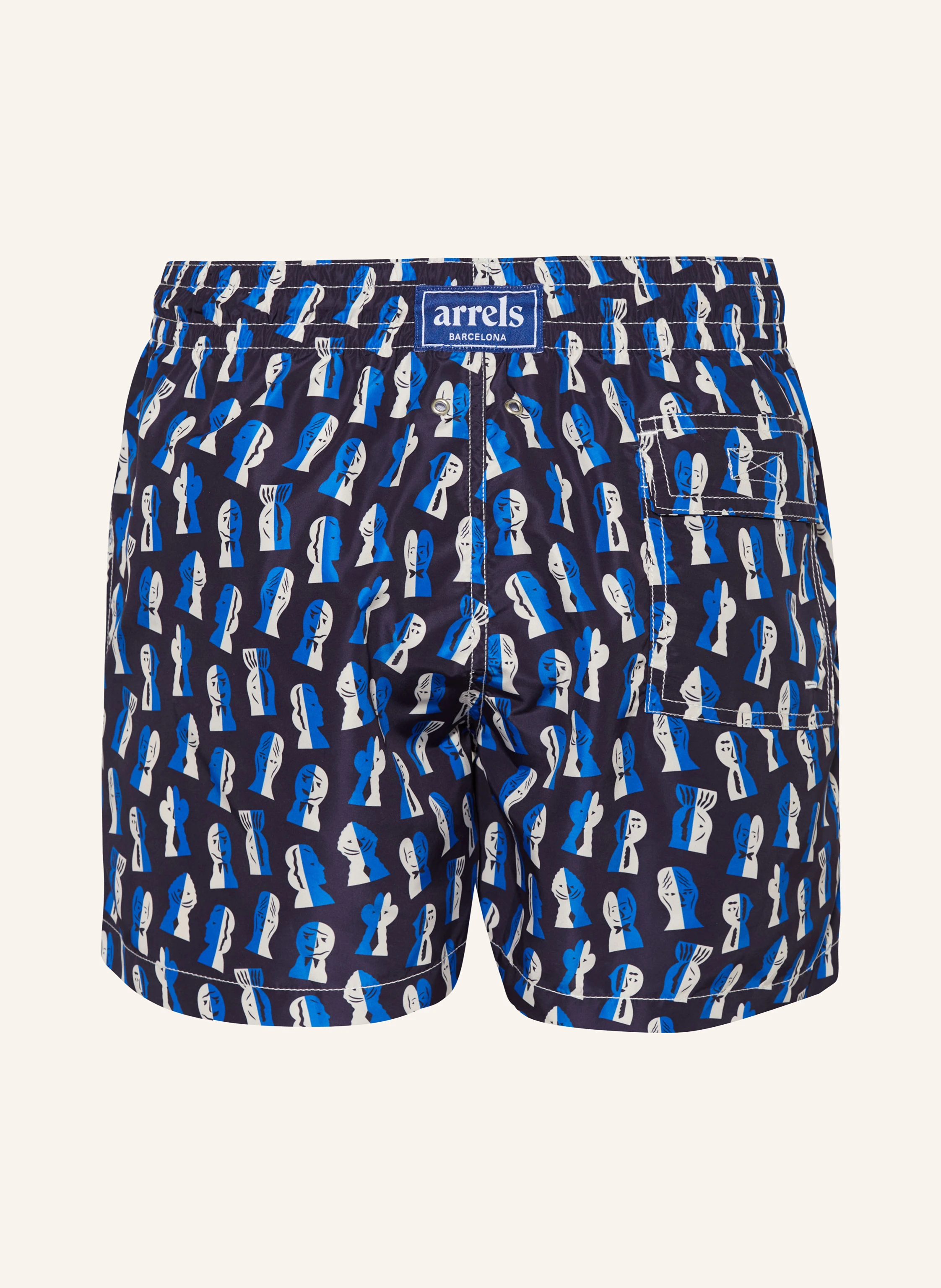 arrels BARCELONA Badeshorts NAVY PAPIER DÉCOUPÉ × SEVERIN MILLET