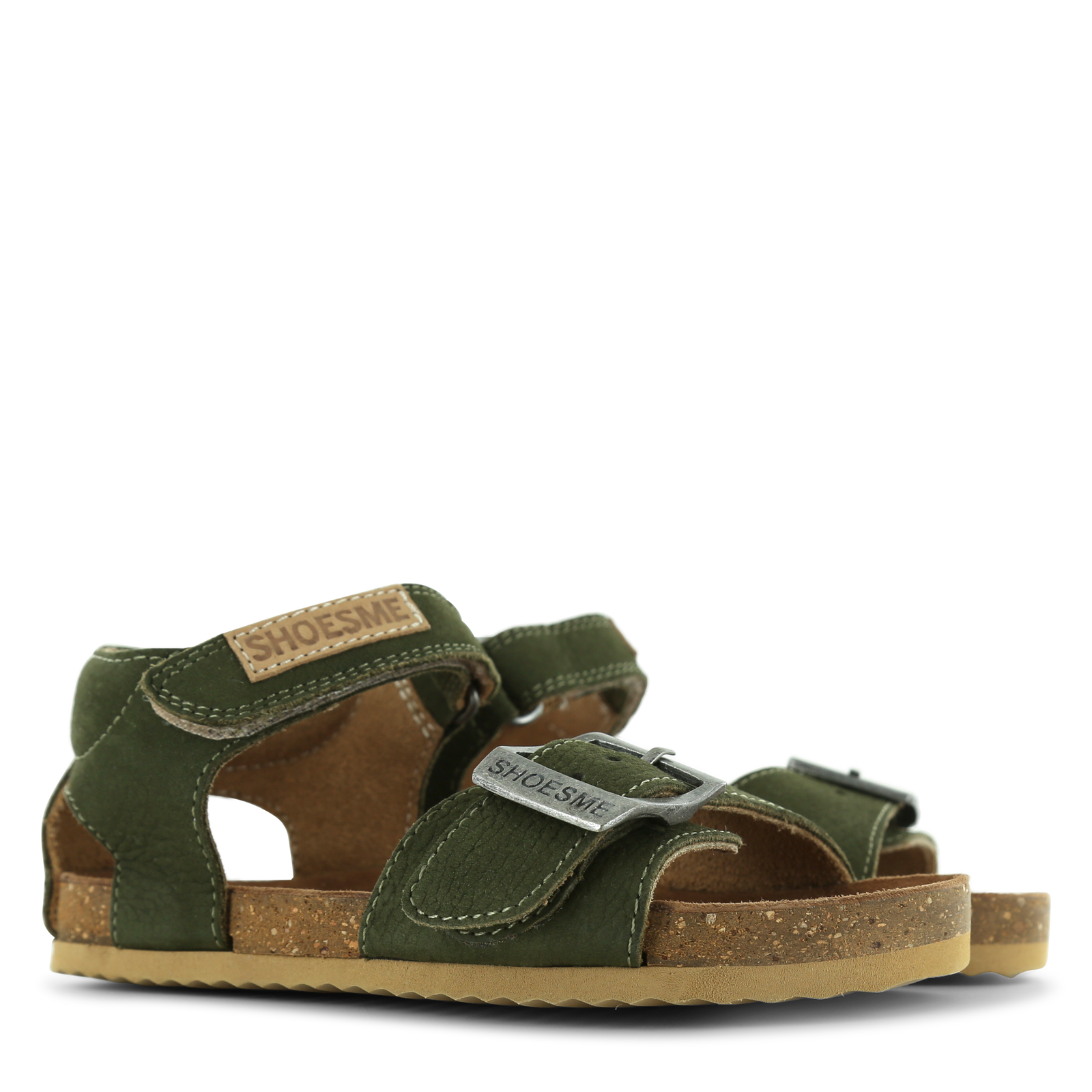 Shoesme groene sandaal met gesp Leer | Uni schoenen