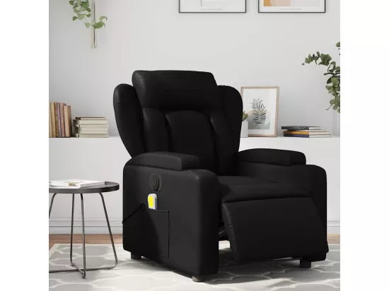 Fauteuil de massage inclinable électrique noir similicuir