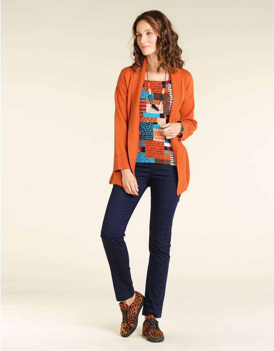 T-shirt orange imprimé