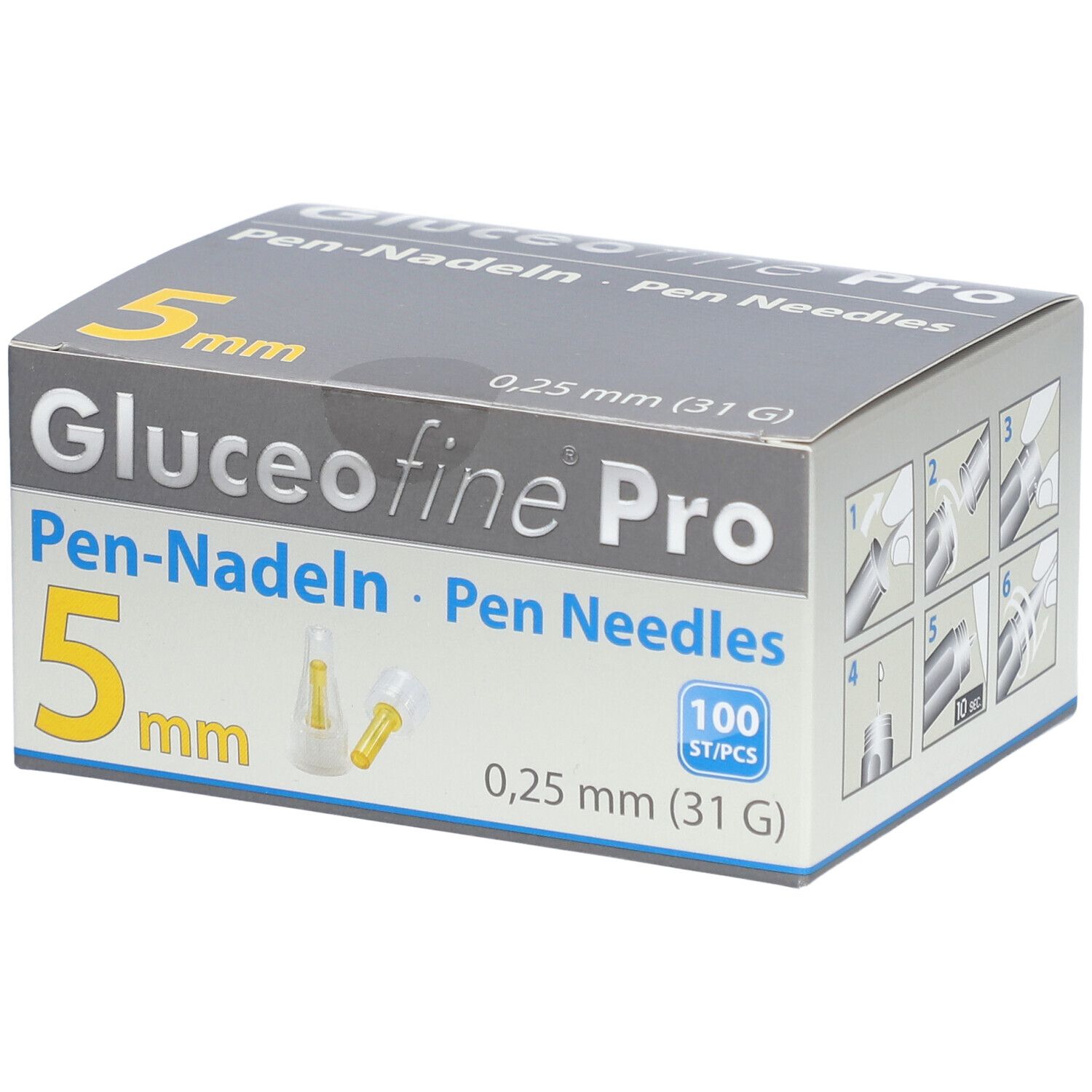 Gluceofine Pro Pen-Nadeln 31 G 0,25 x 5 mm