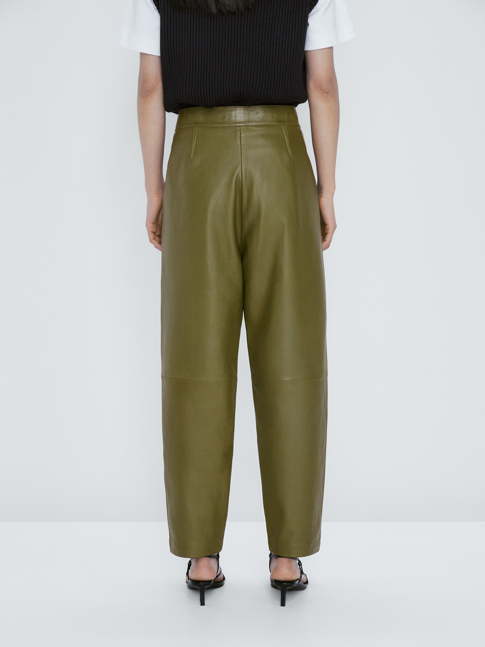 Calça de couro napa - VERDE