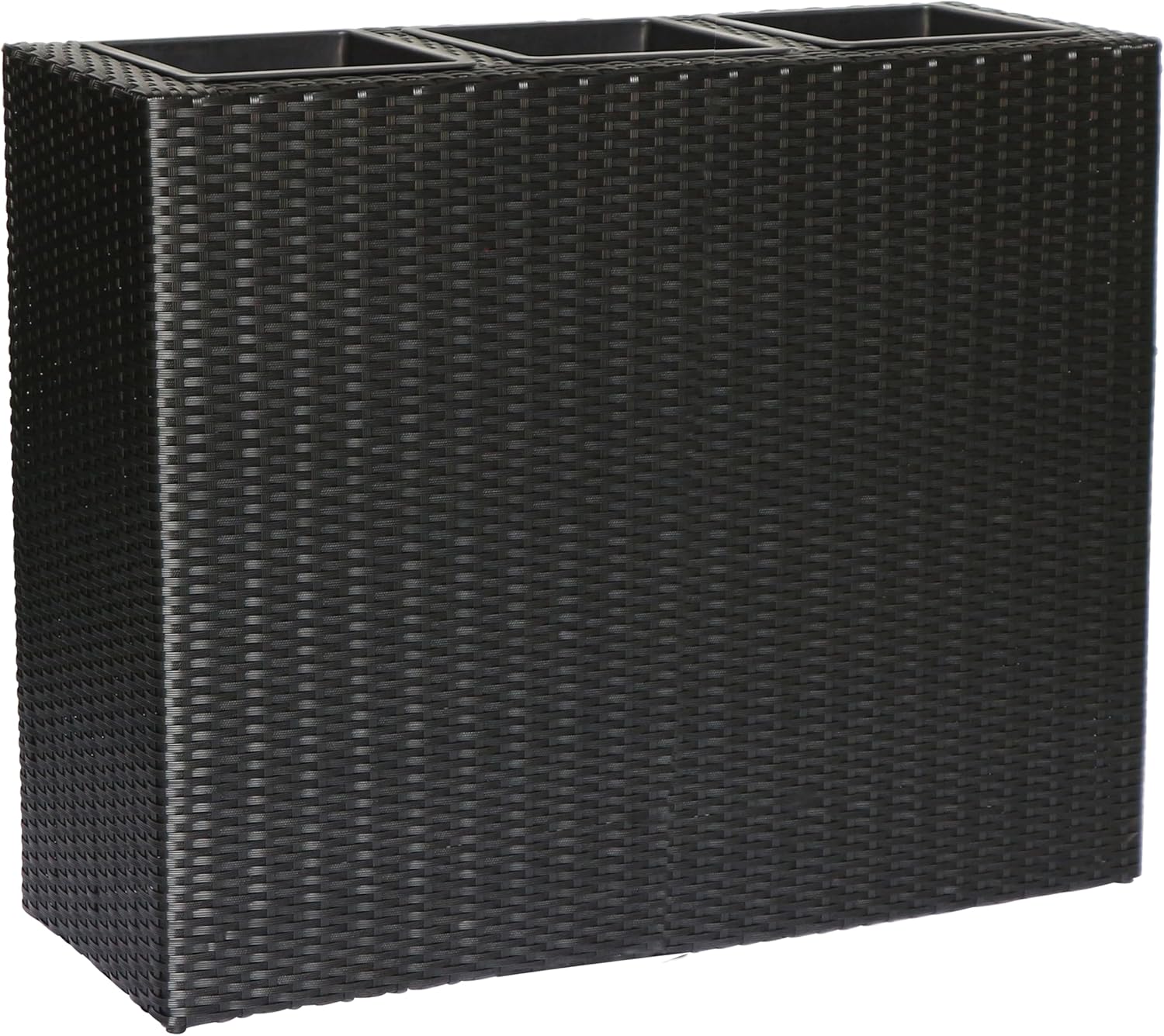 METRO Professional Blumentopf/Raumtrenner mit 3 Pflanzeinsätze Barbados, Polyrattan, schwarz