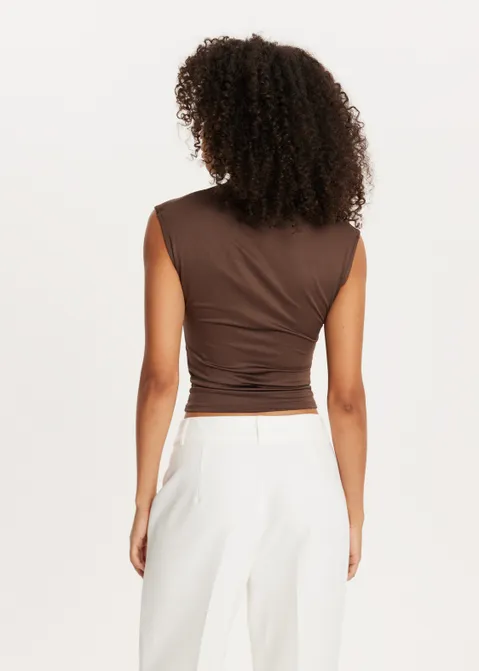 Top met hoge hals bruin (BRN.D)