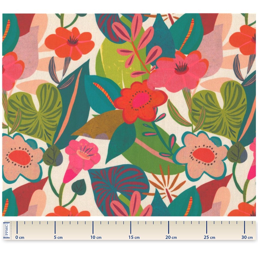 Tissu Coton Au Mètre Fleurs Des Iles