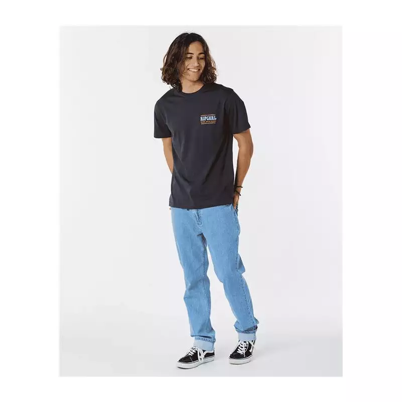 Teeshirt RIPCURL Down The Line Sstee Washed Black 2XL