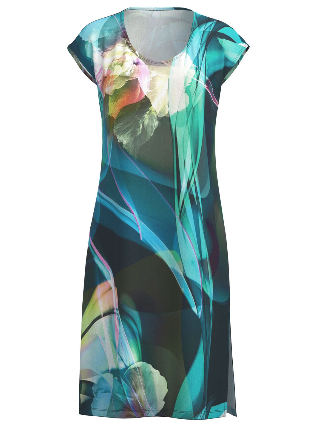 Kleid mit farbbrillantem Druckdessin