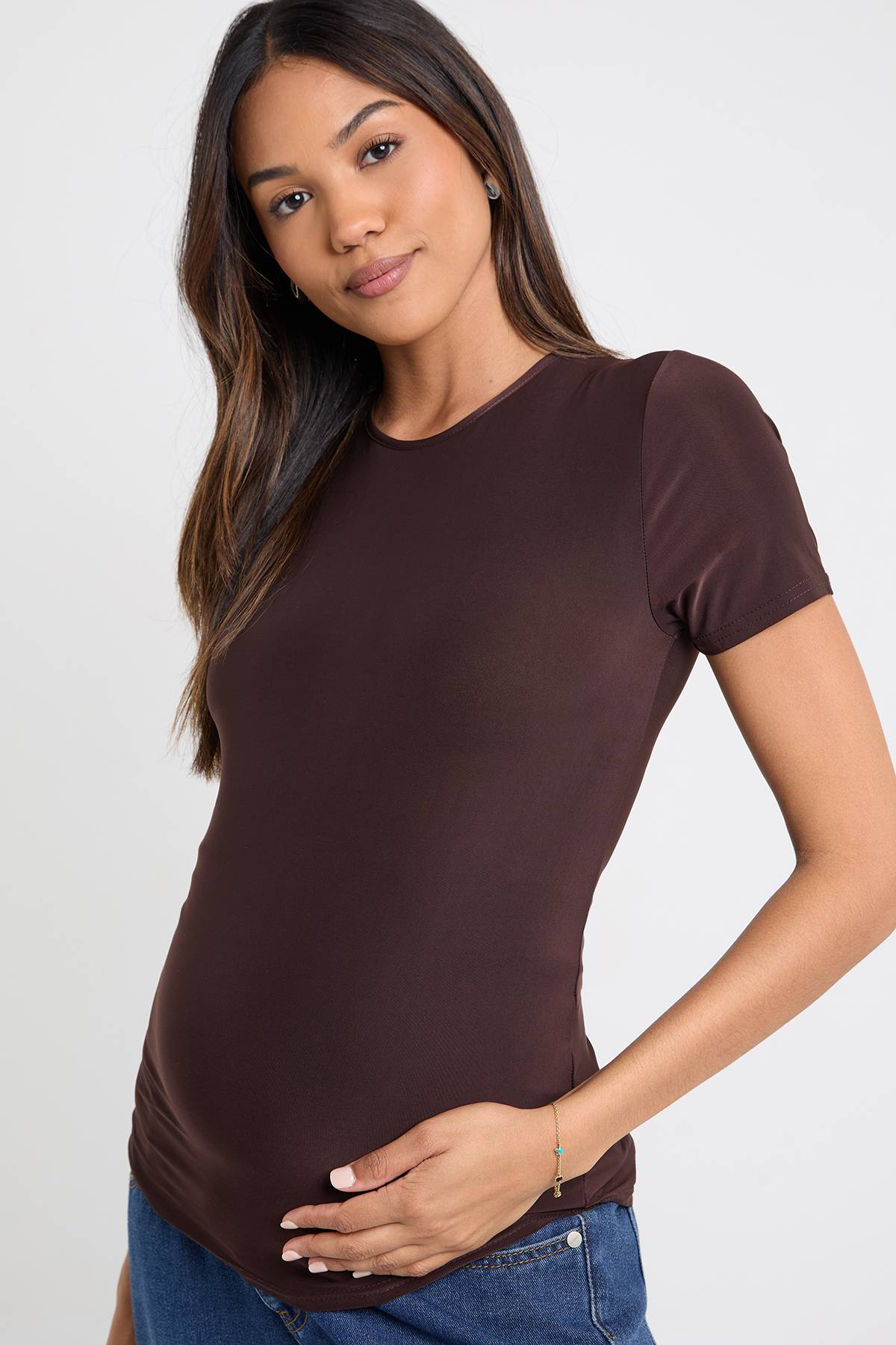 boohoo T-shirt de maternité Soft Touch à col rond