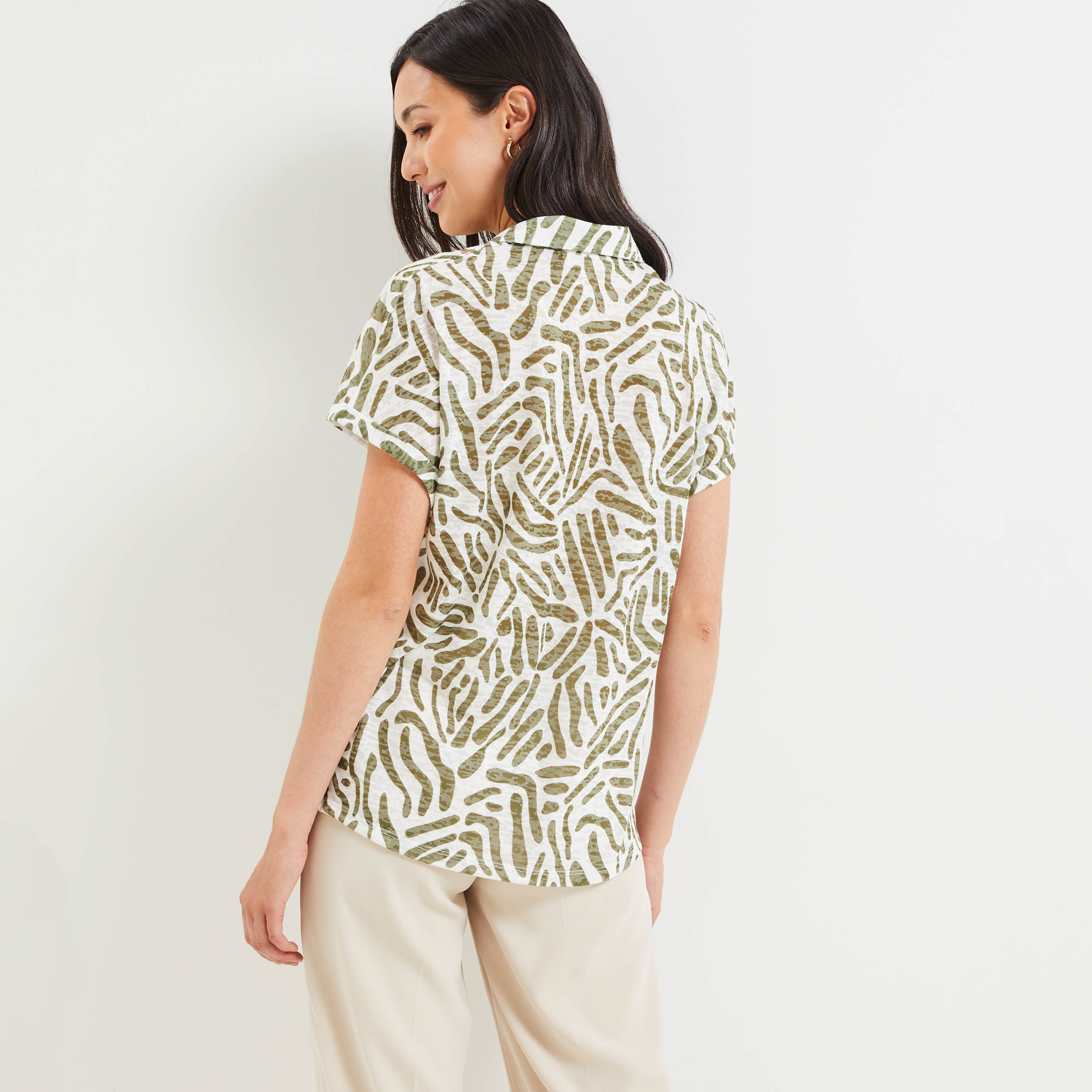 Tshirt style chemise femme - BLANC CASSE