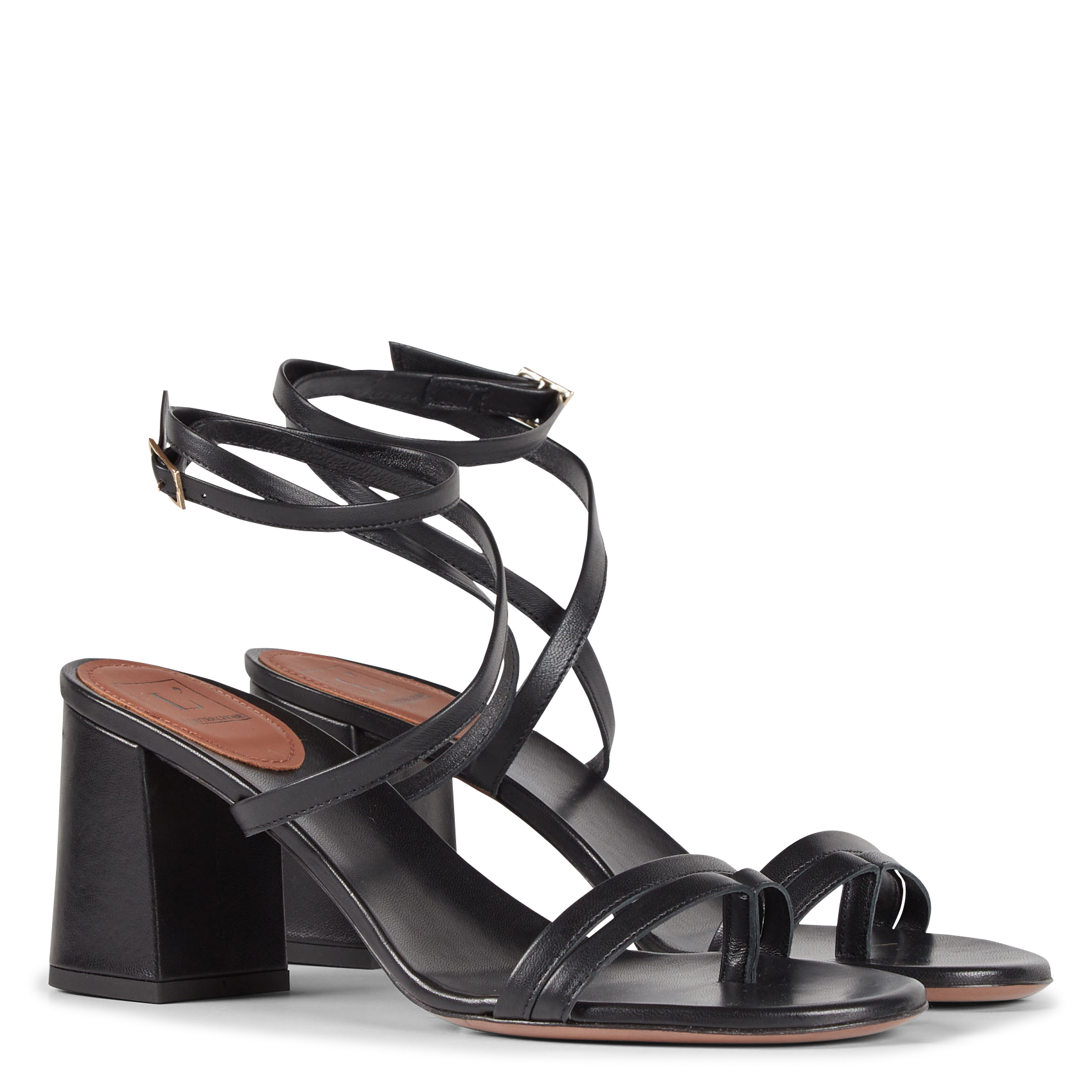 Sandales à talons hauts en cuir | Noir