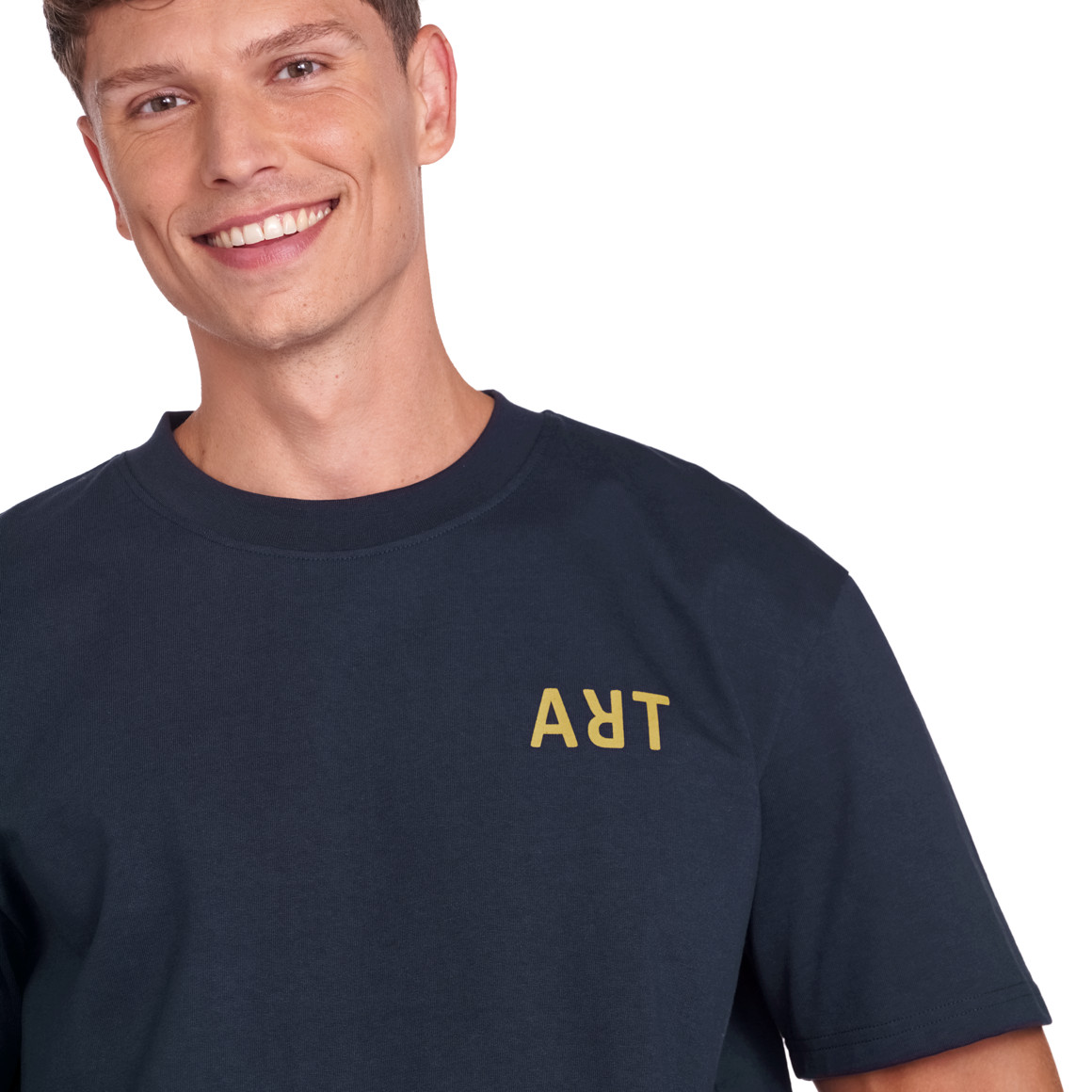 Jonas Nielsen Herren T-Shirt mit kleinem Print dunkelblau