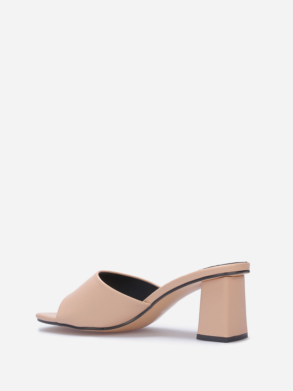 Mules à talon carré- Beige