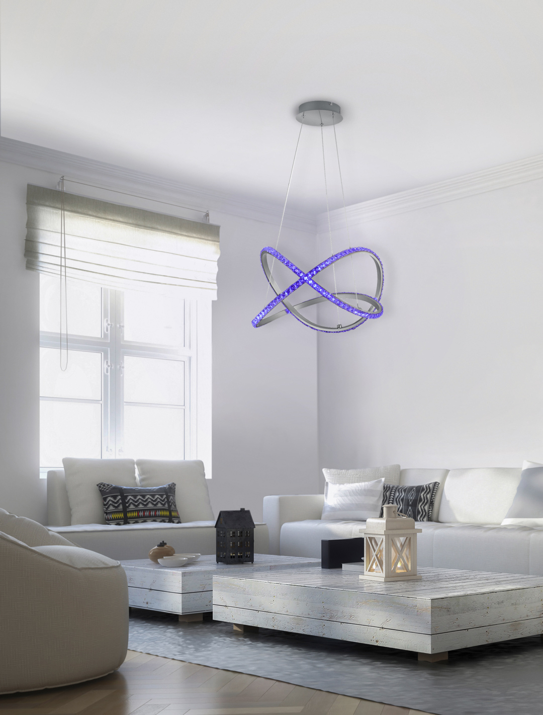 LED-Pendelleuchte - Aluminium gebürstet - Farbwechsler