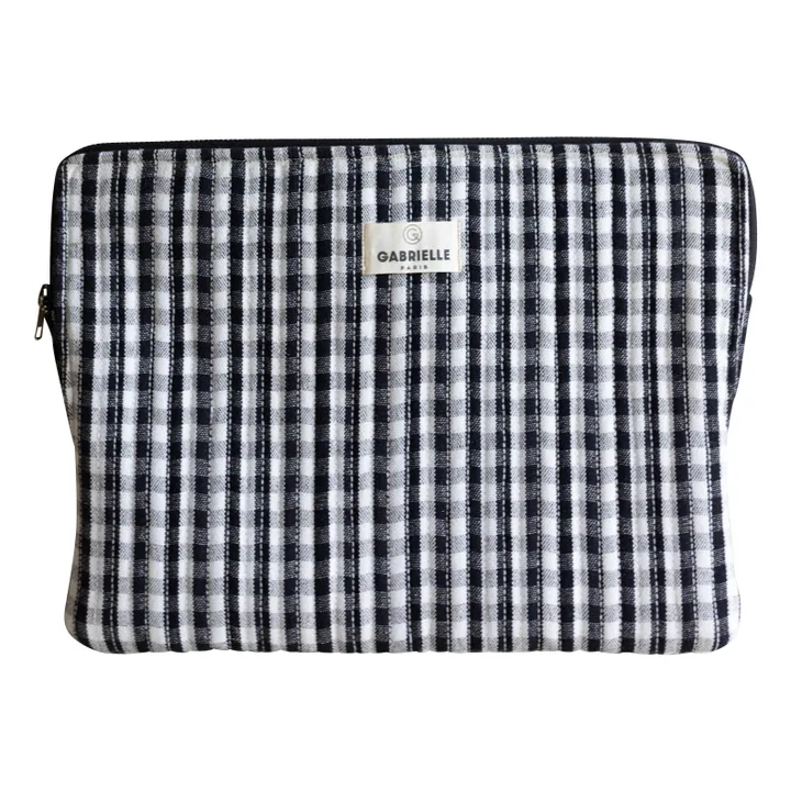 Gabrielle Paris Pochette ordinateur Vichy | Noir