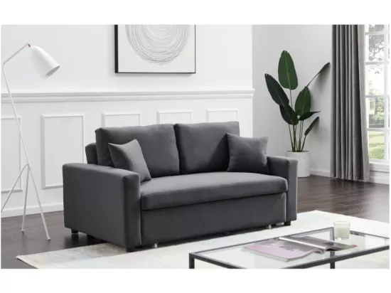 Canapé 3 places convertible en tissu INIZOR - Anthracite