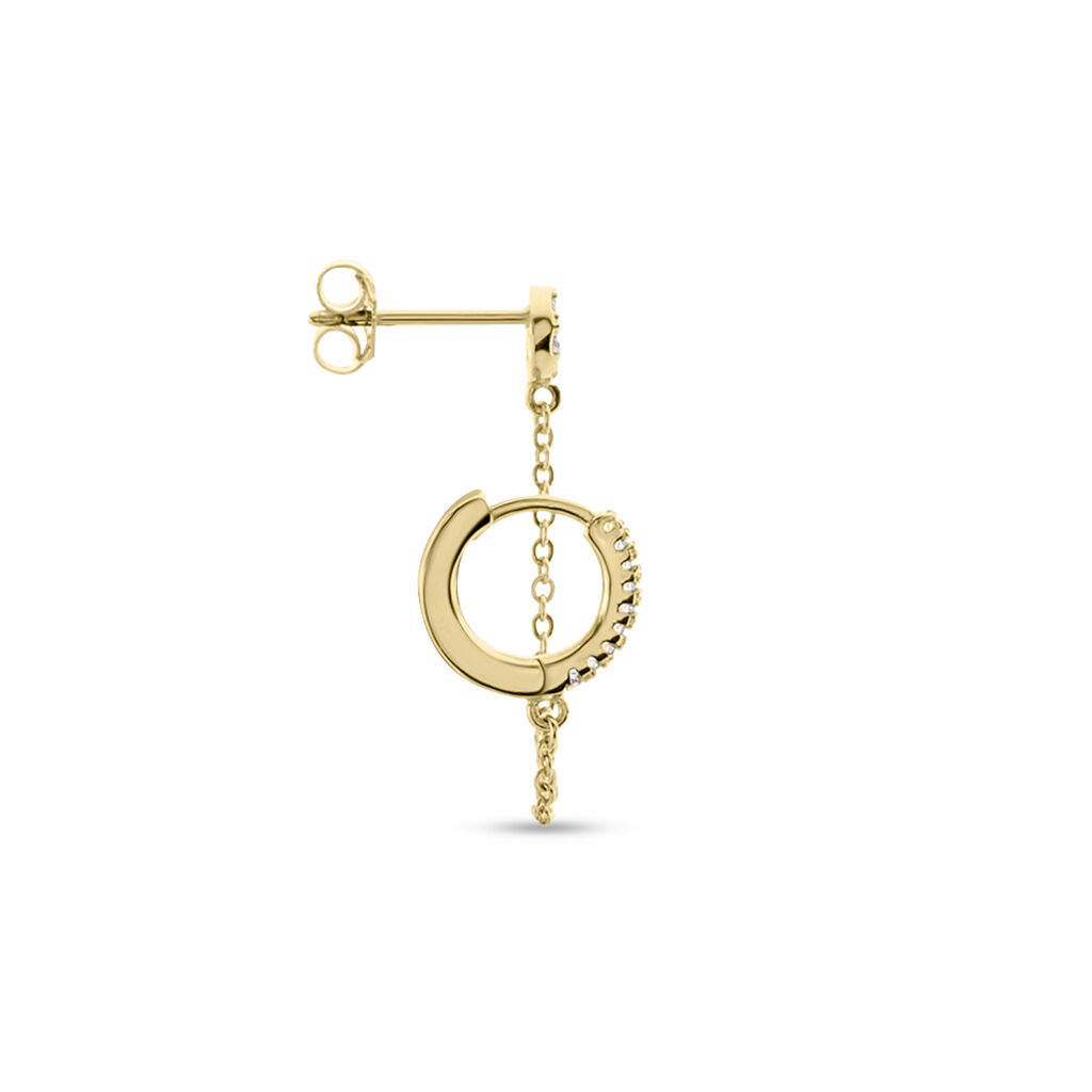 Bijou D'oreille Unitaire Plaqué Or Hesmee Oxyde De Zirconium