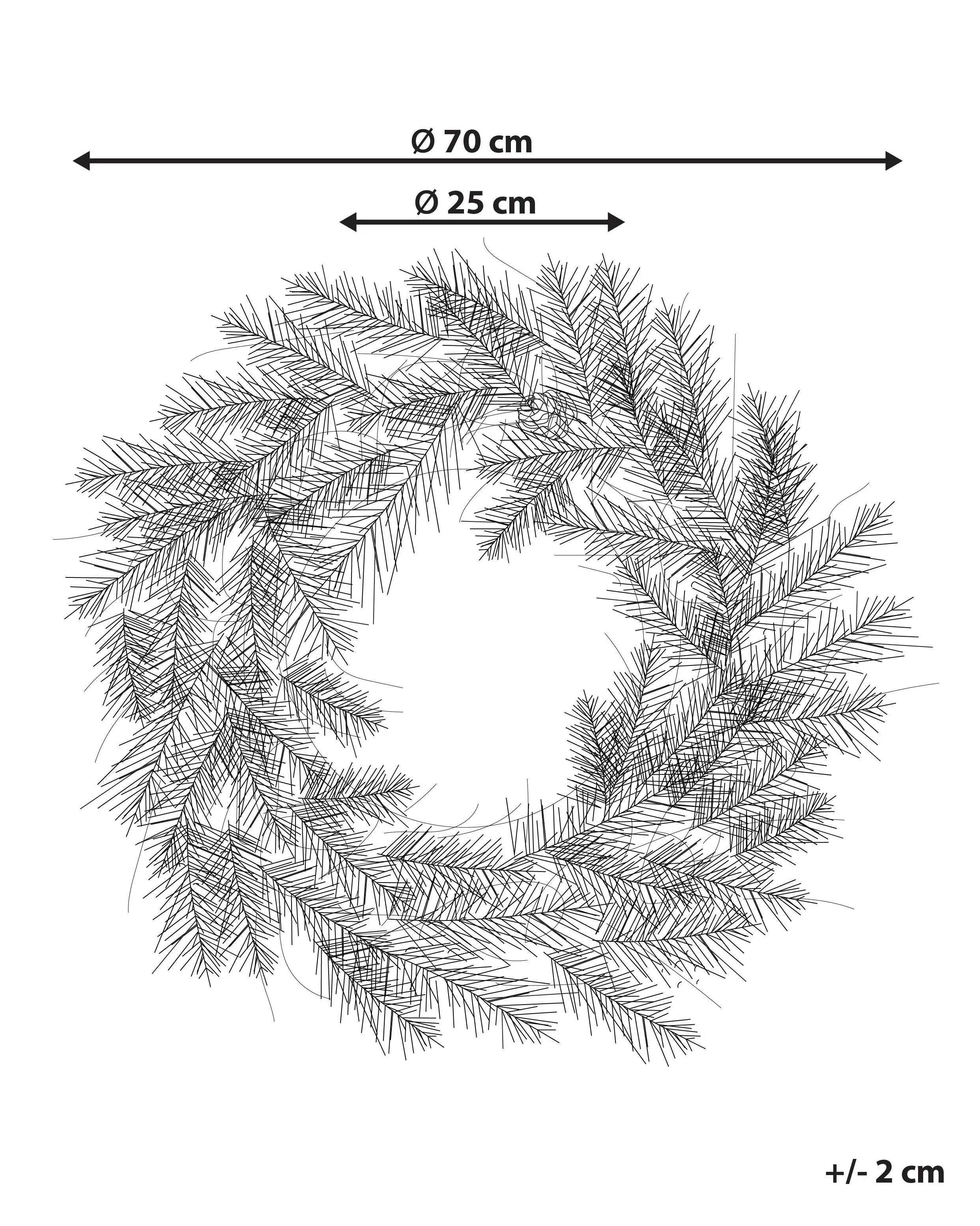 Besneeuwde kerstkrans LED SUNDO Wit 70 cm