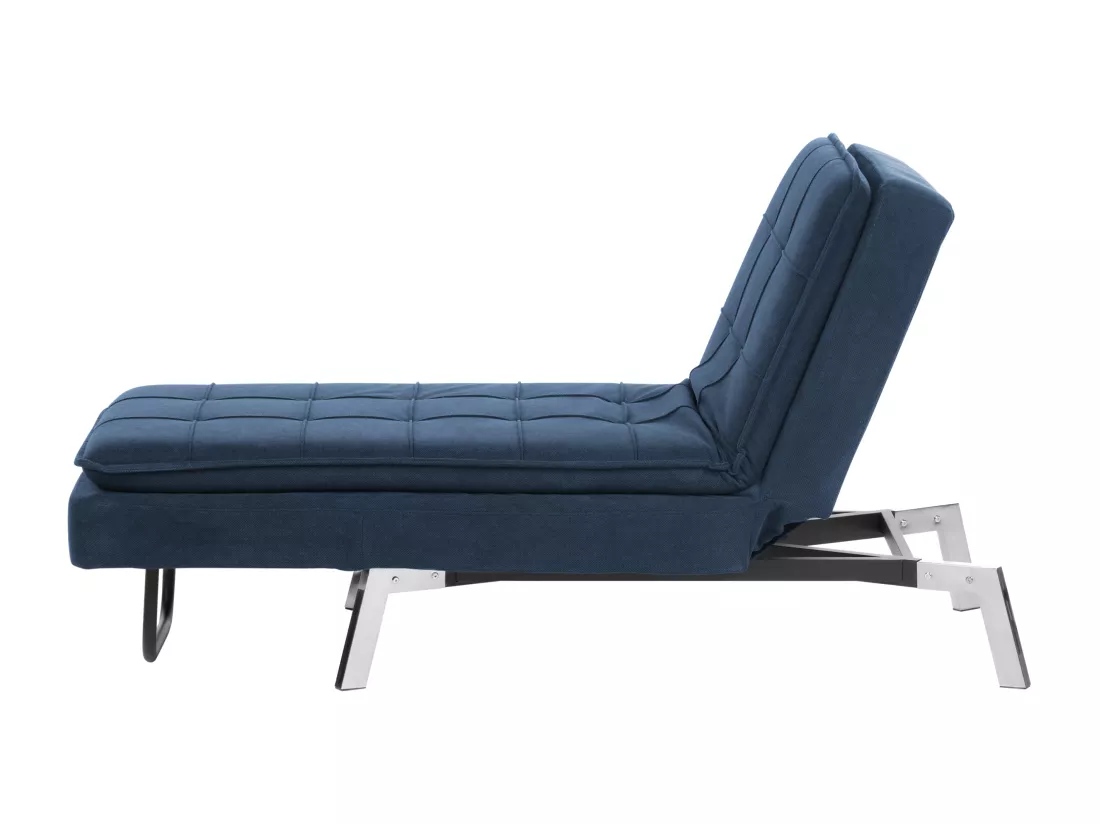 Chaise longue en tissu bleu marine LOIRET