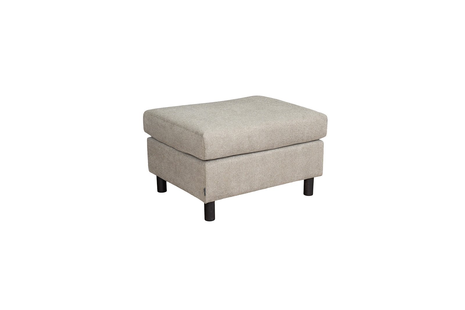 Square Pall Tekstil Enter 10 Liver, runde bein eik sort H12cm