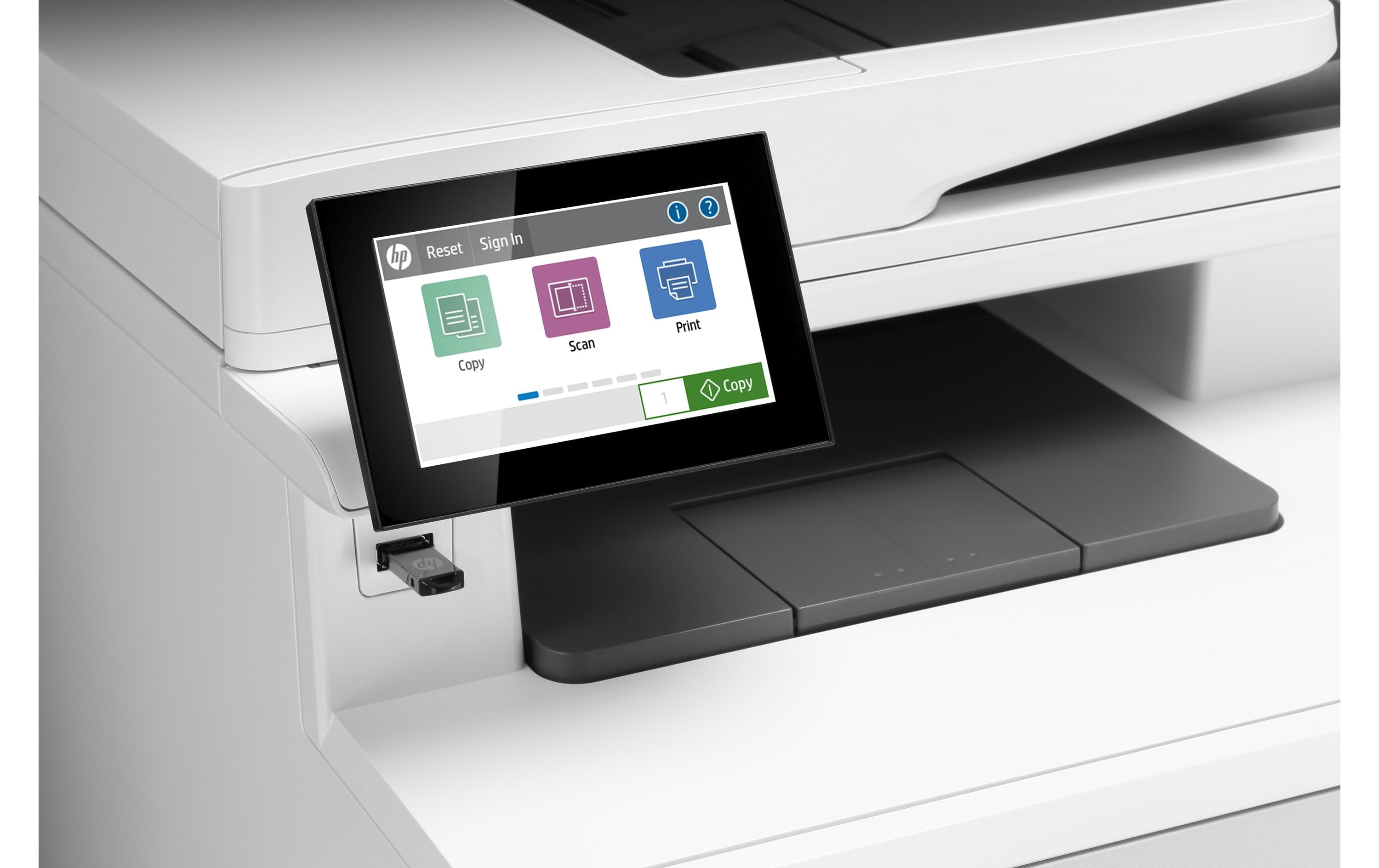 Multifunktionsdrucker Color LaserJet Enterprise M480f<br>Kompakter Laser-Multifunktions-Laserdrucker für Arbeitsgruppen mit vielen Sicherheitsfeatures