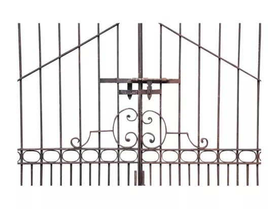 BISCOTTINI Portail en fer - Fer massif avec détails ornementaux - Clôture en fer - Portail en métal - Porte décorative - Portail d'entrée - 410x10x298cm