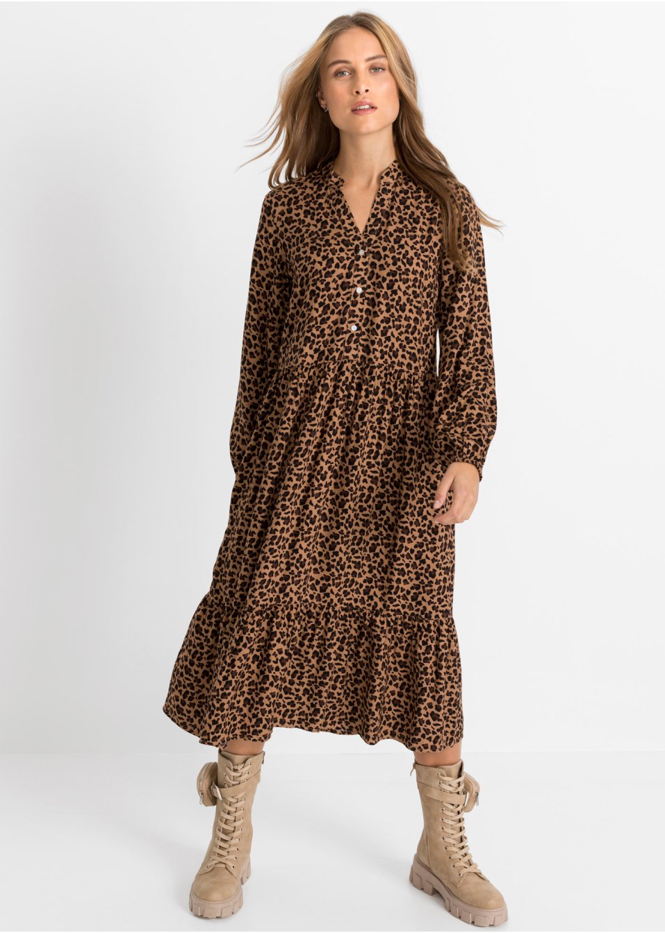 Robe-chemise avec motif léopard