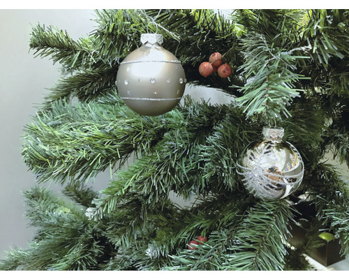 Glazen kerstboomballen Lafiora Ø 8 cm grijs 4 st.