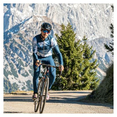 Maillot de cyclisme Loeffler à manches longues M / L / S Jersey polaire-bleu