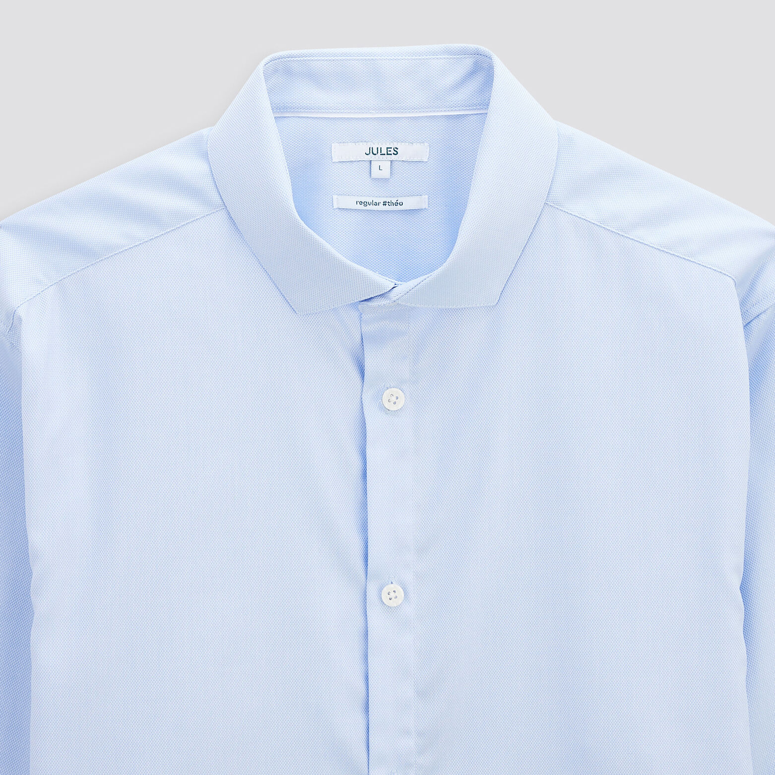 Chemise regular sans repassage unie coton Bleu Ciel