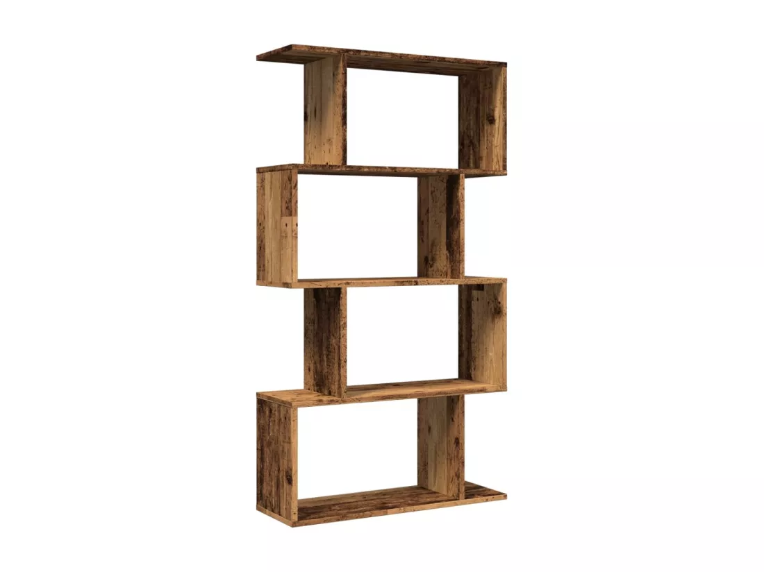 Étagère séparatrice de pièce à 4 niveaux blanc bois ingénierie