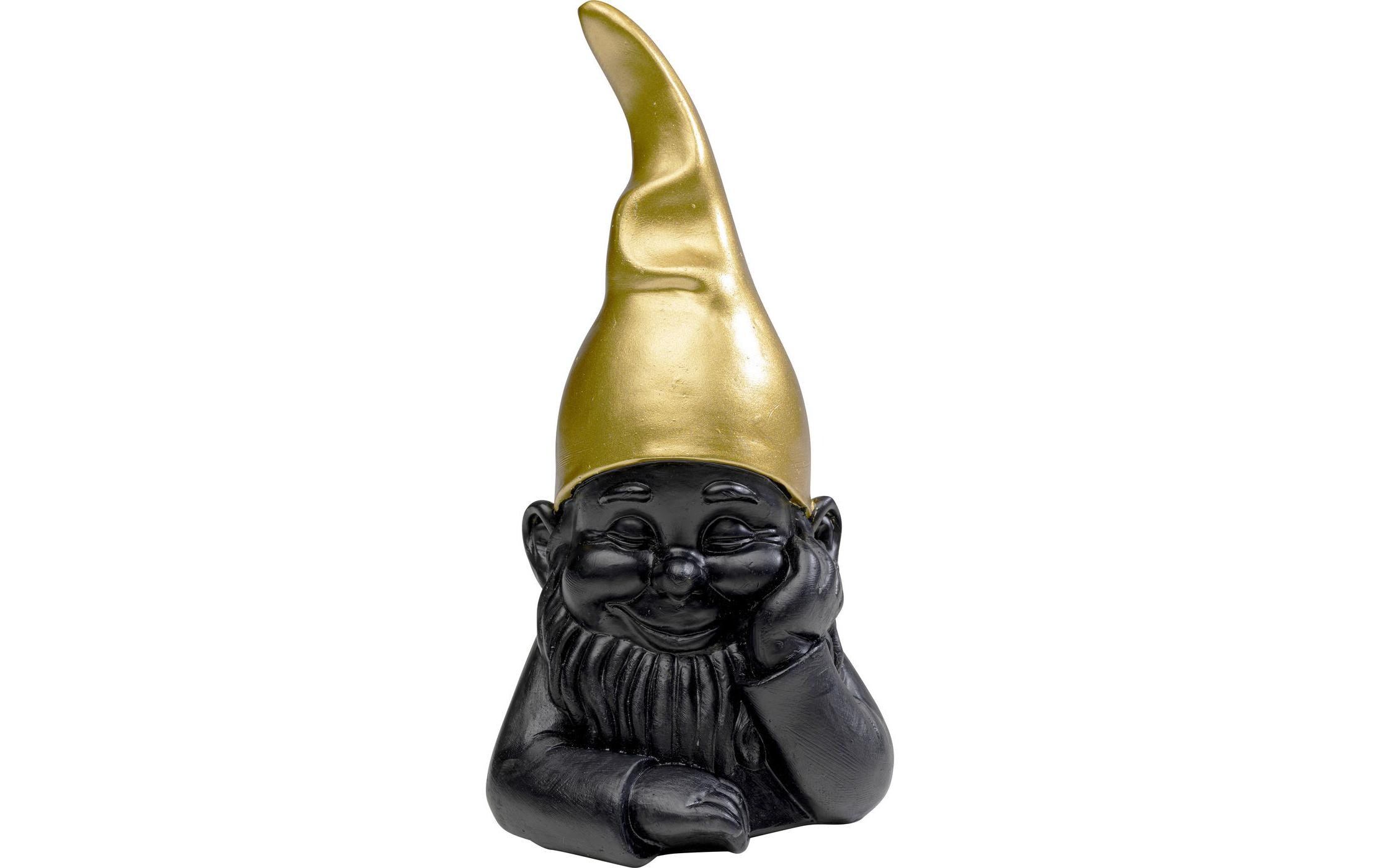 Dekofigur Zwerg 21 cm, Gold/SchwarzZwergfigur