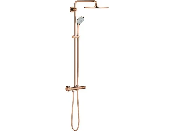Grohe Euphoria 310 bruss. term - Brusesystem, termostat, vægmontering, Poleret Warm Sunset