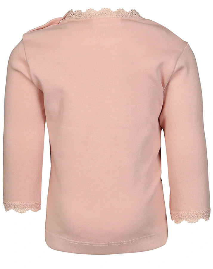 Langarm-Shirt SPITZENBORTE in altrosa