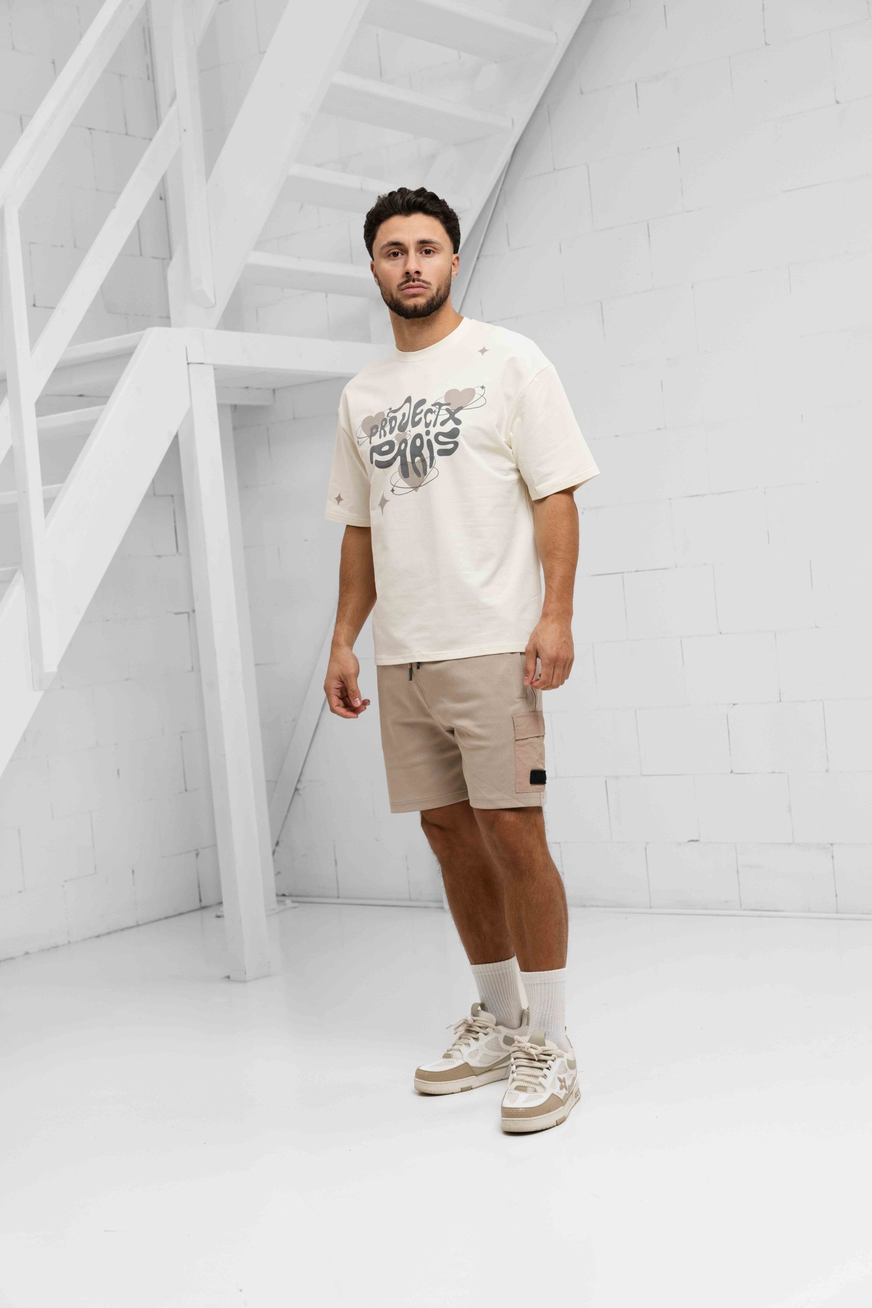 Malelions Nylon Pocket Cargo Korte Broek Heren Lichtbruin