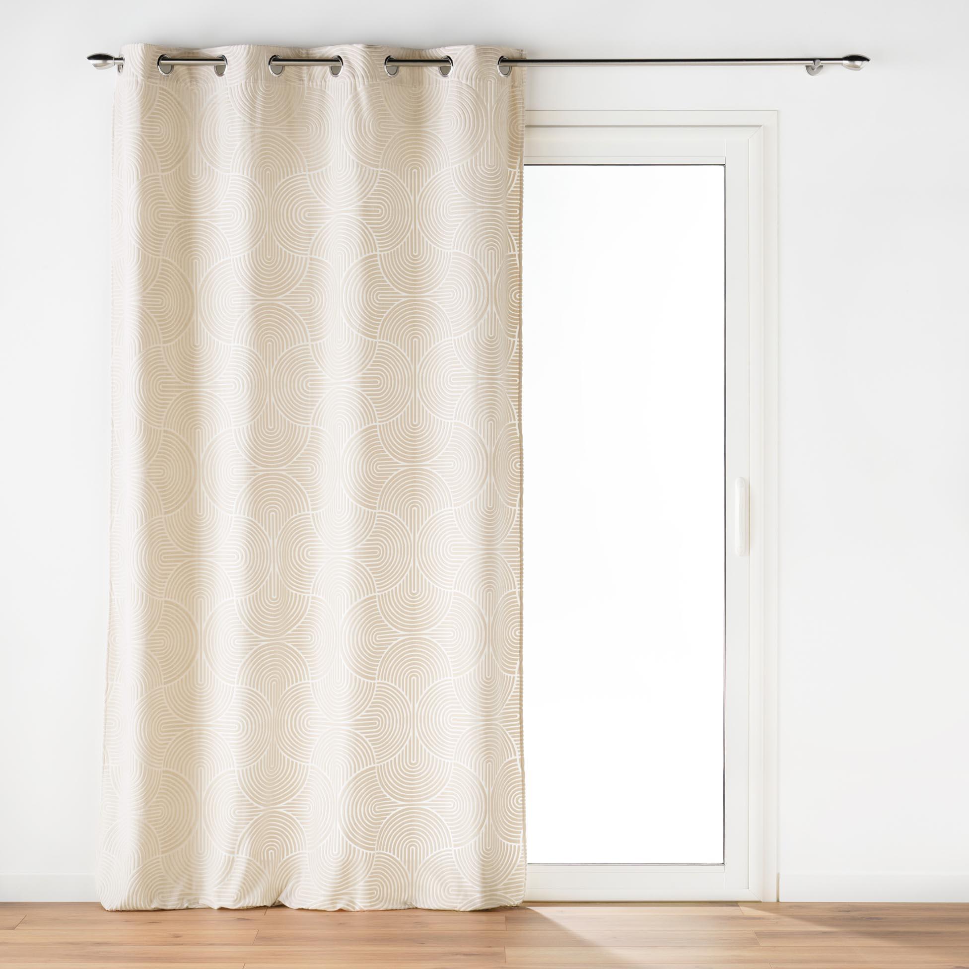 RIDEAU OEILLETS 135X260CM VELOURS DEVORE EVA NATUREL