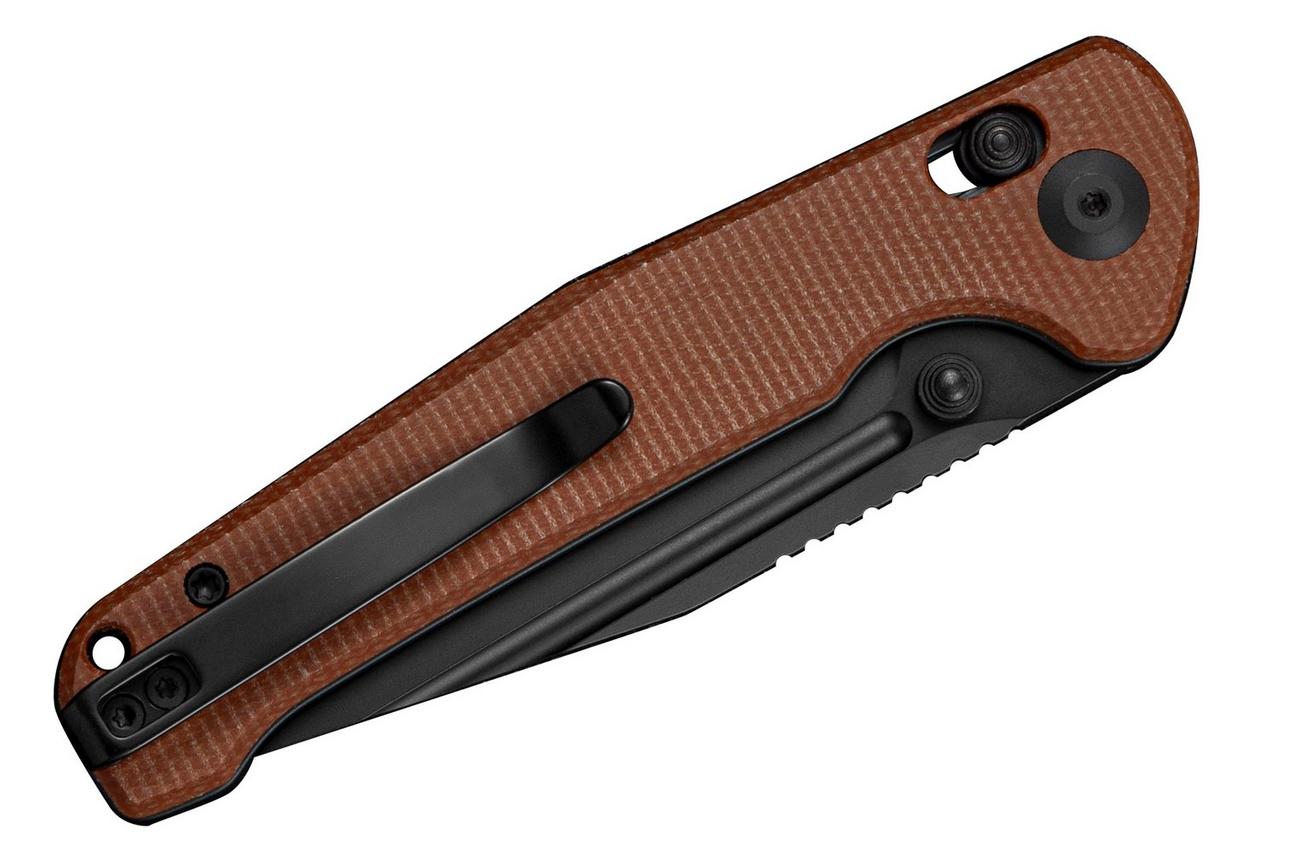 SENCUT Glenspar S25046-3 Black, Brown Canvas Micarta, zakmes