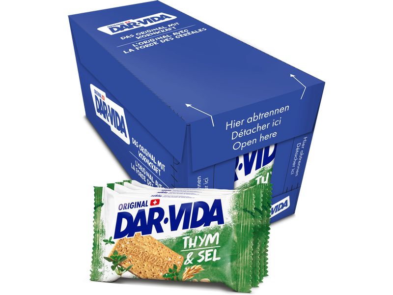 DAR-VIDA Snack extra fin Thym-Sel 10 x 4 x 46 g Cracker-Packs