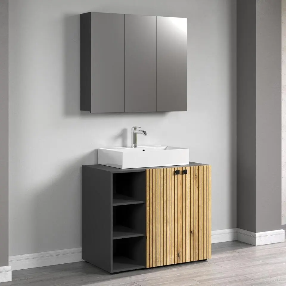 CALICOSY - Badkamerkast met spiegel PUREBLISS - 20x90x80 cm