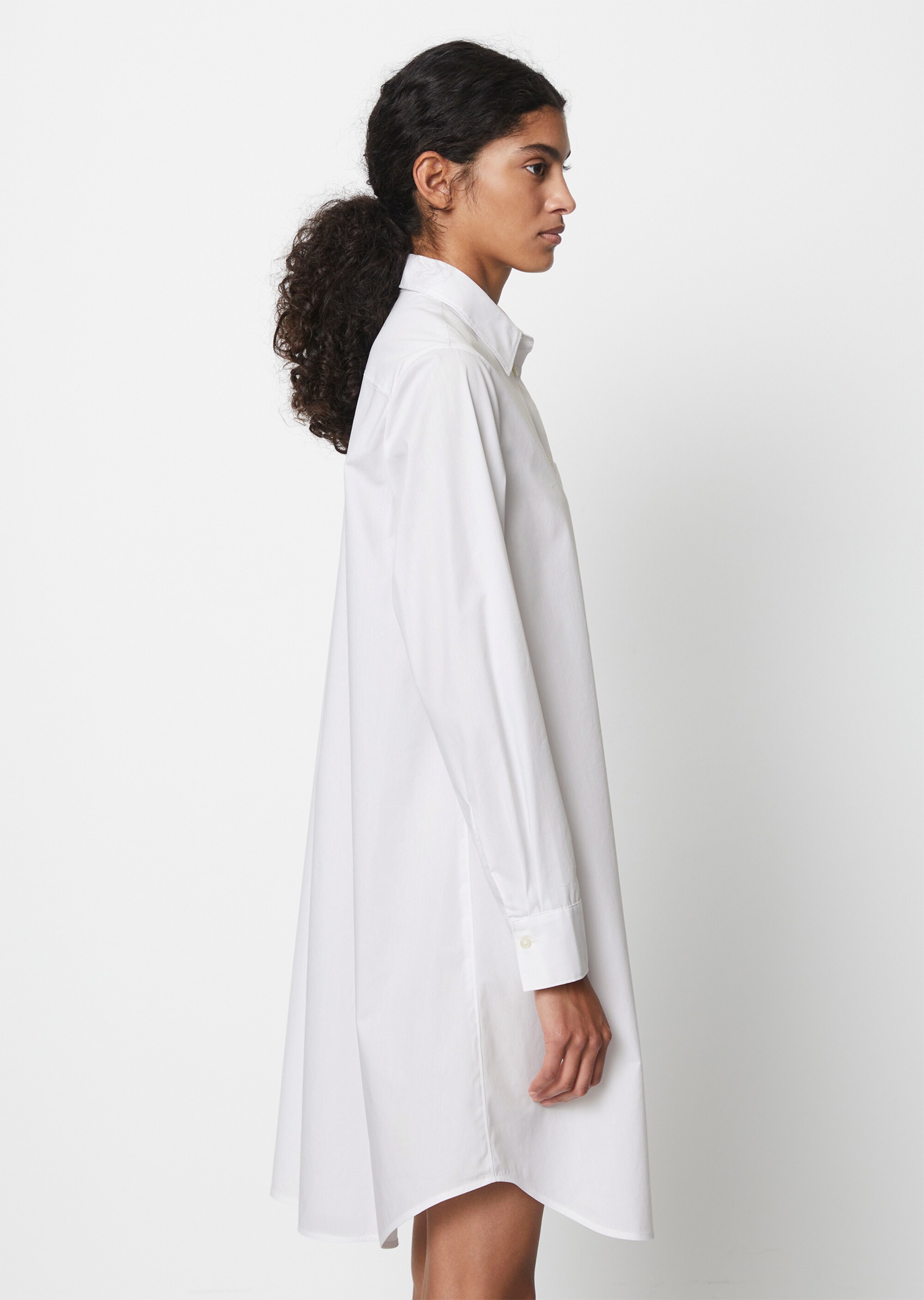Hemdblusenkleid relaxedaus Popeline-Stretch