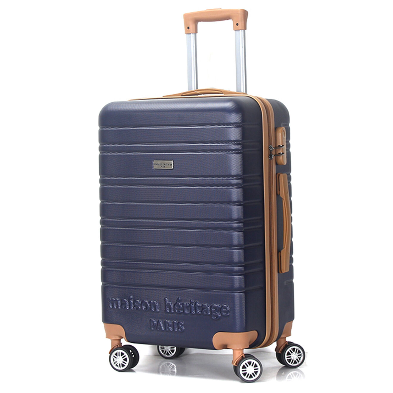 Maison Héritage 3 Valises 4 roues doubles Madeleine 50/60/70 cm bleu marine