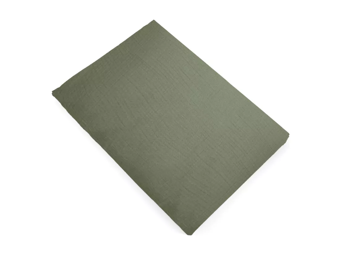 Drap plat 270x300 cm mousseline de coton collection MILOS vert mousse