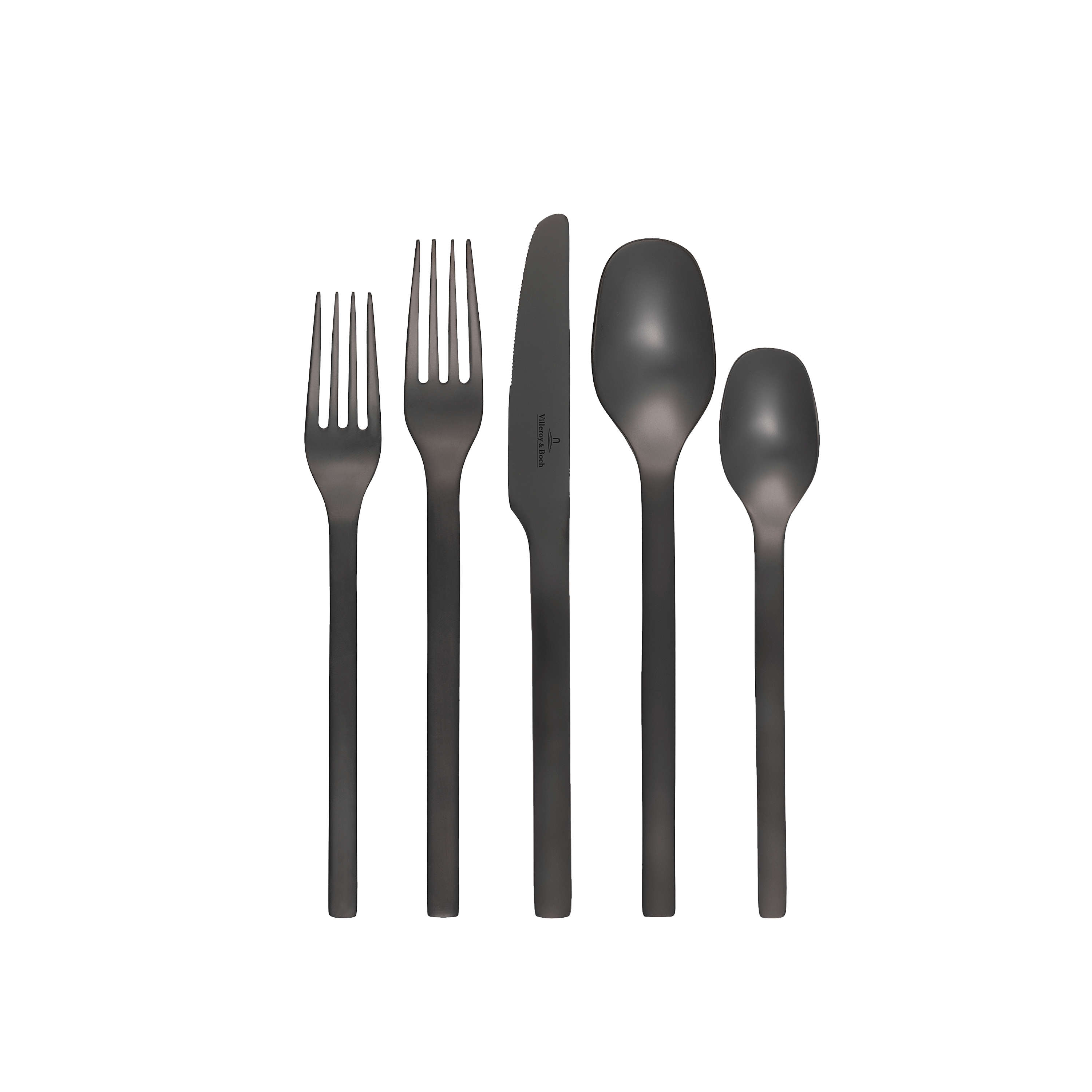 Manufacture 5-piece flatware set Black, stainless steel