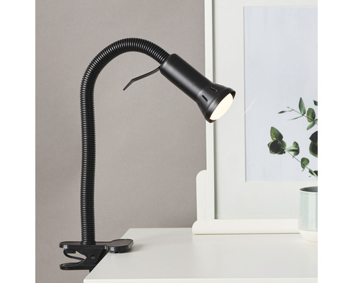 Klemlamp, 1-lichts, H 52cm, flexibel, zwart