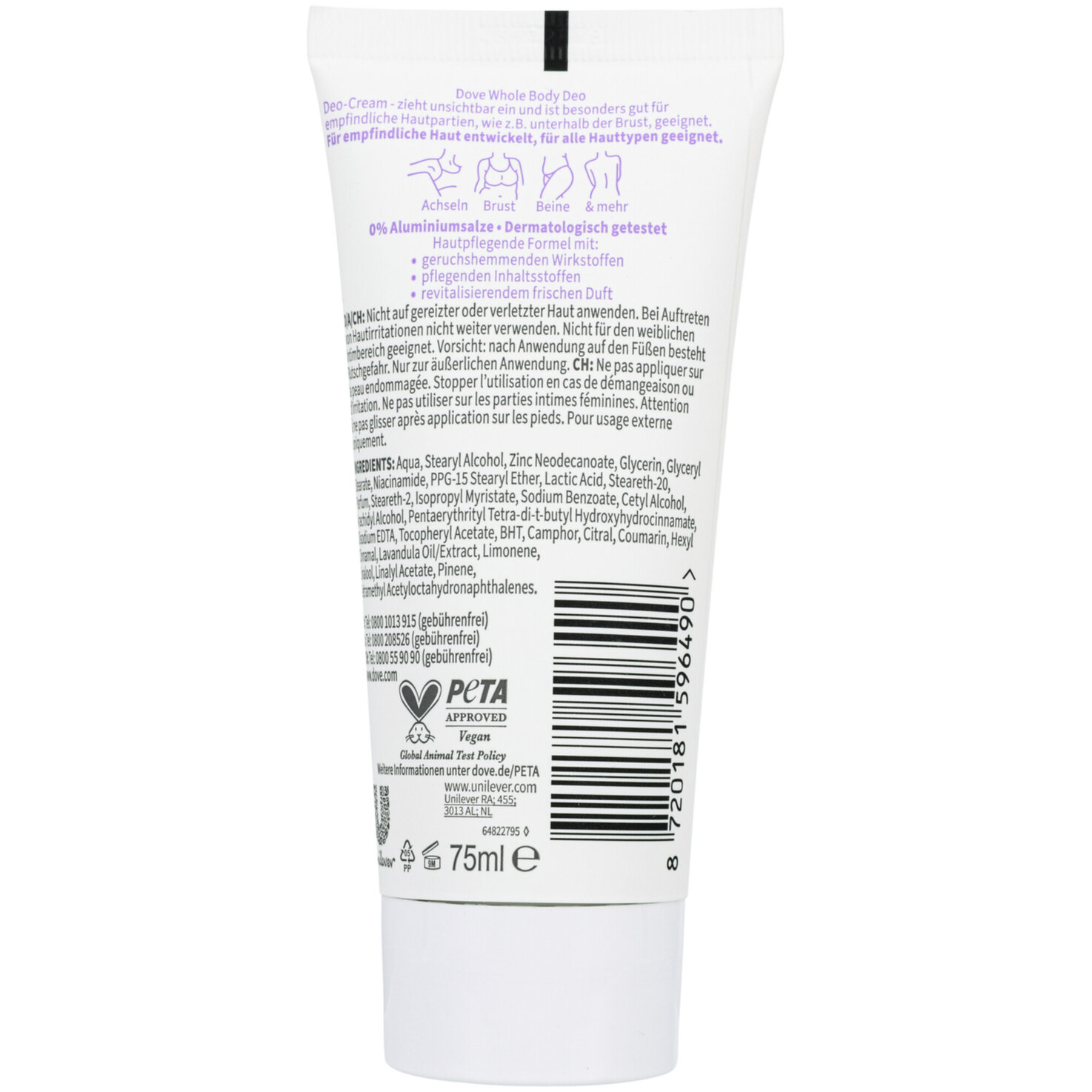 Dove Whole Body Deo Creme Lavendel
