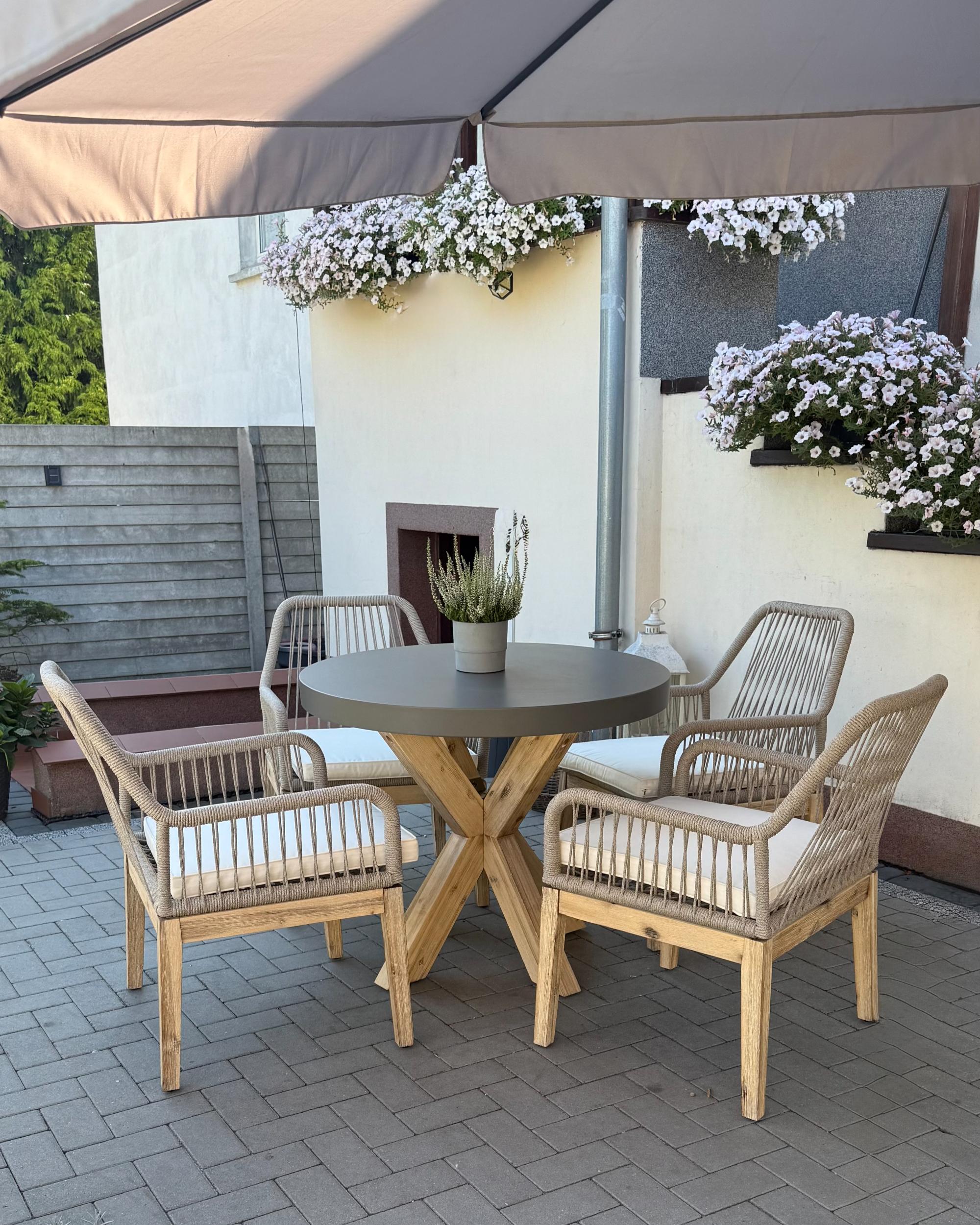 Tuinset 4-zits OLBIA met kussens Beton Beige