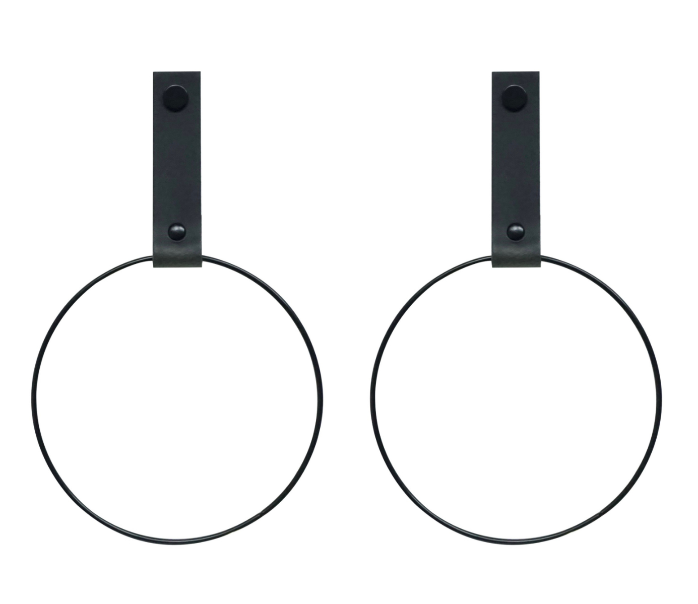 Leren handdoekring maat M (ring zwart) 2x leren handdoekring  |  VINTAGE BLACK maat M